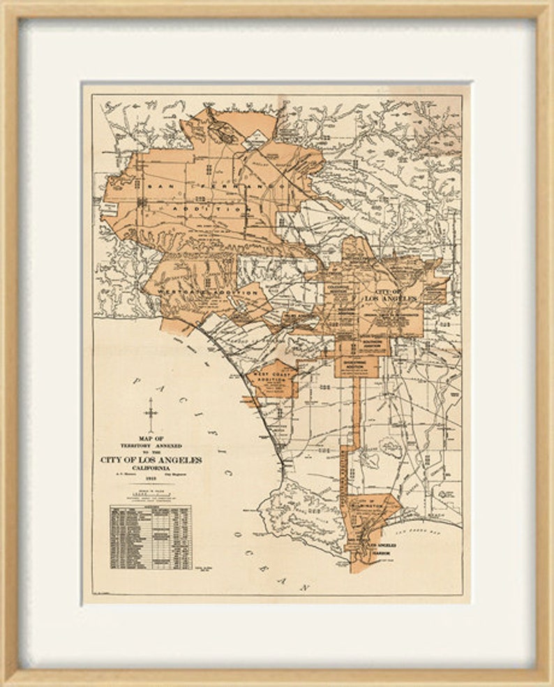 Los Angeles Map Print Map Vintage Old Maps Antique Map Poster - Etsy