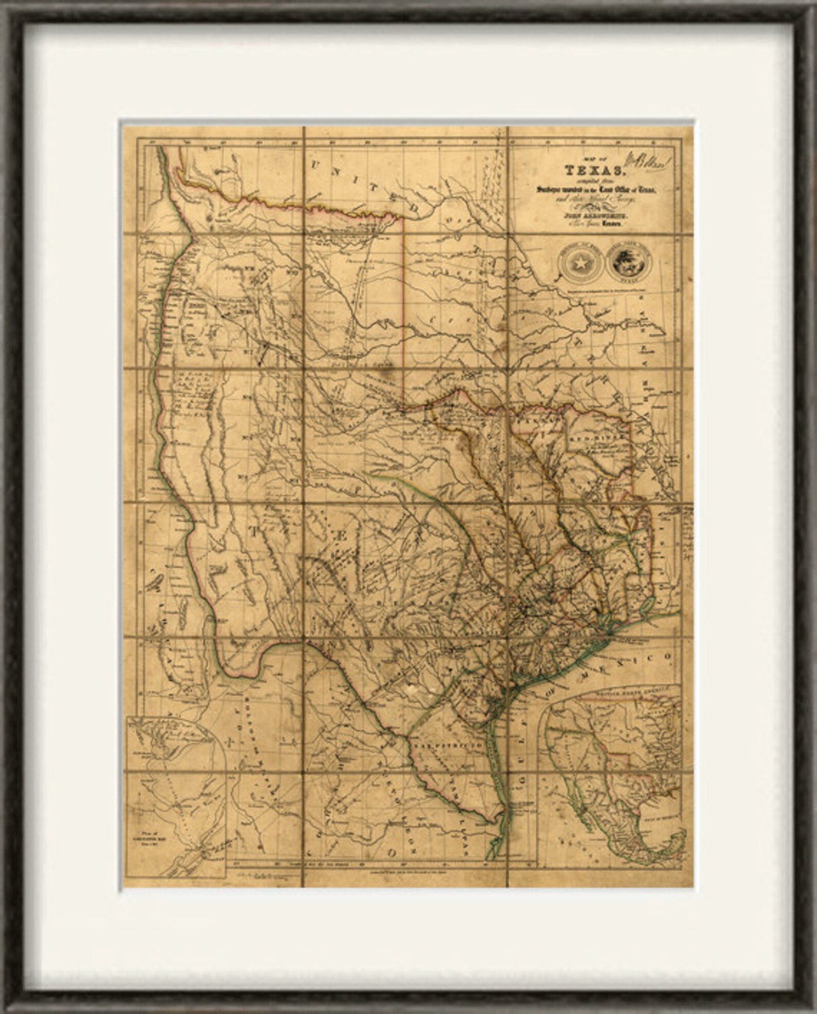 Texas State Map Print Map Vintage Old Maps Antique Prints | Etsy