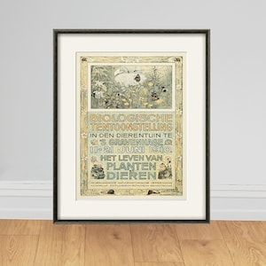 Art Nouveau Antique Print: Biologische Tentoonstelling, 1910