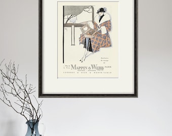 Poster Art Déco francese: stampa pubblicitaria vintage di Mappin & Webb