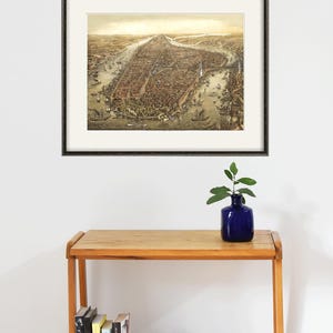 New York Manhattan art print kaart vintage oude kaarten Antieke prints poster kaart decor interieur muur kaart oude stad prints New York City kaart