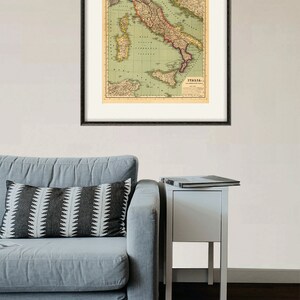 Italian map print map vintage old maps Antique map poster map wall home decor wall map italian print old prints italian decor large map image 8