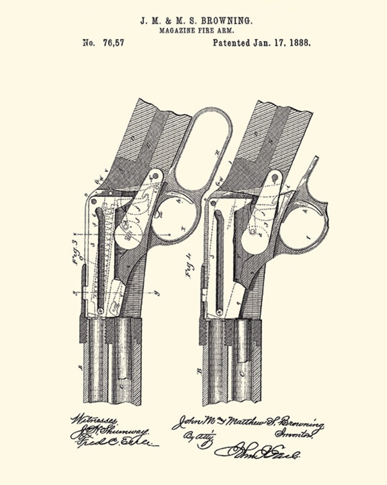 Gun Art Vintage Patent Print Military Art Print Patent Poster - Etsy