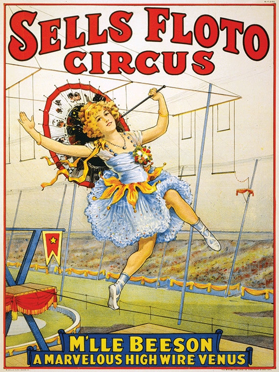 Antique Circus Poster: High Wire Venus, Victorian Wall Art - Etsy