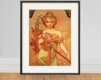 Alphonse Mucha Art Nouveau Print: French Home Decor