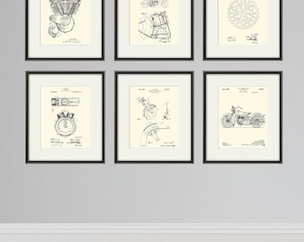 Lámina artística con patente de Harley-Davidson: decoración de motocicletas vintage