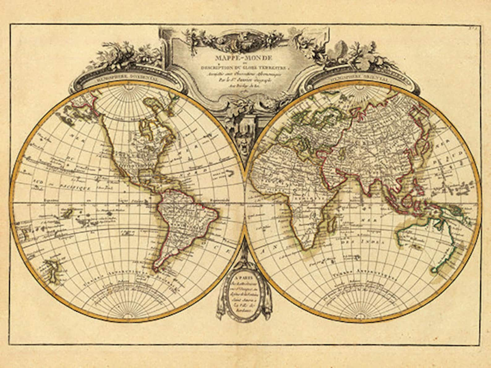 Old Map Of Earth