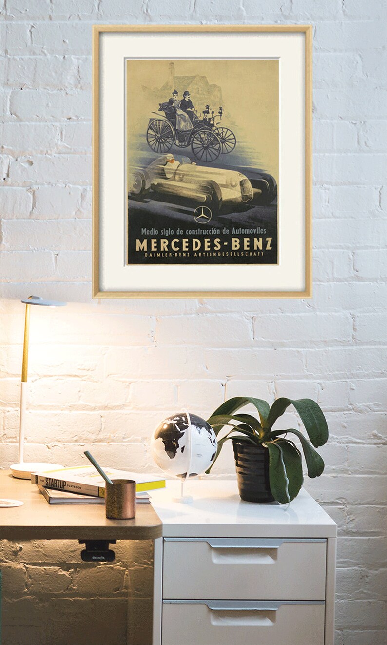 Mercedes Car print Antique prints car art home decor wall old prints Car wall decor old car art Wall poster art retro prints ad prints image 5