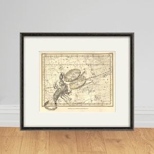 Constellation Print Waage Skorpion Sternzeichen Celestial Kunstdruck Astrologie Kunstdruck Sternzeichen Dekor Sternzeichen Kunstdruck Antike Wand Kunst Himmelskarte