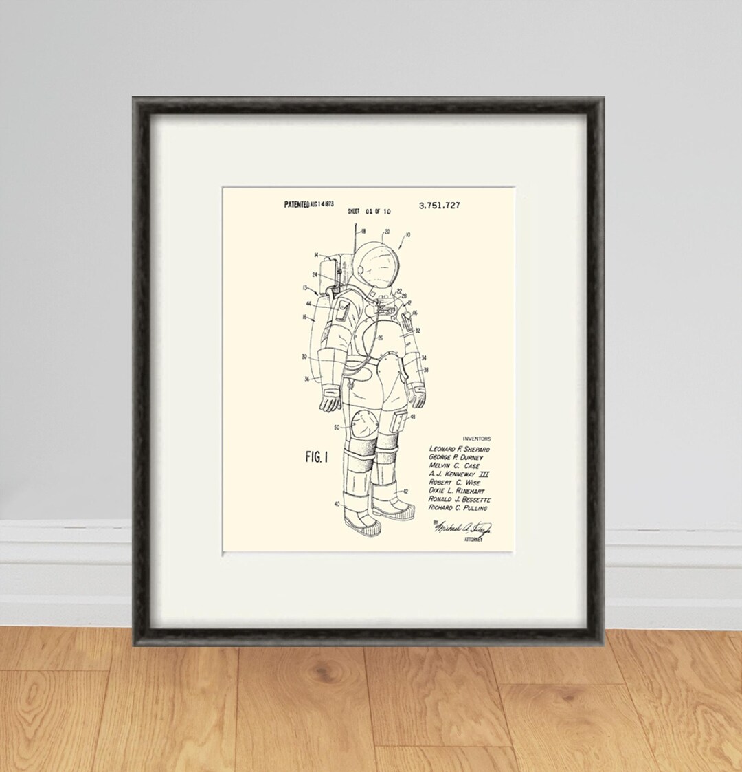 Vintage Space Suit Patent Art Print: NASA Astronaut Poster - Etsy