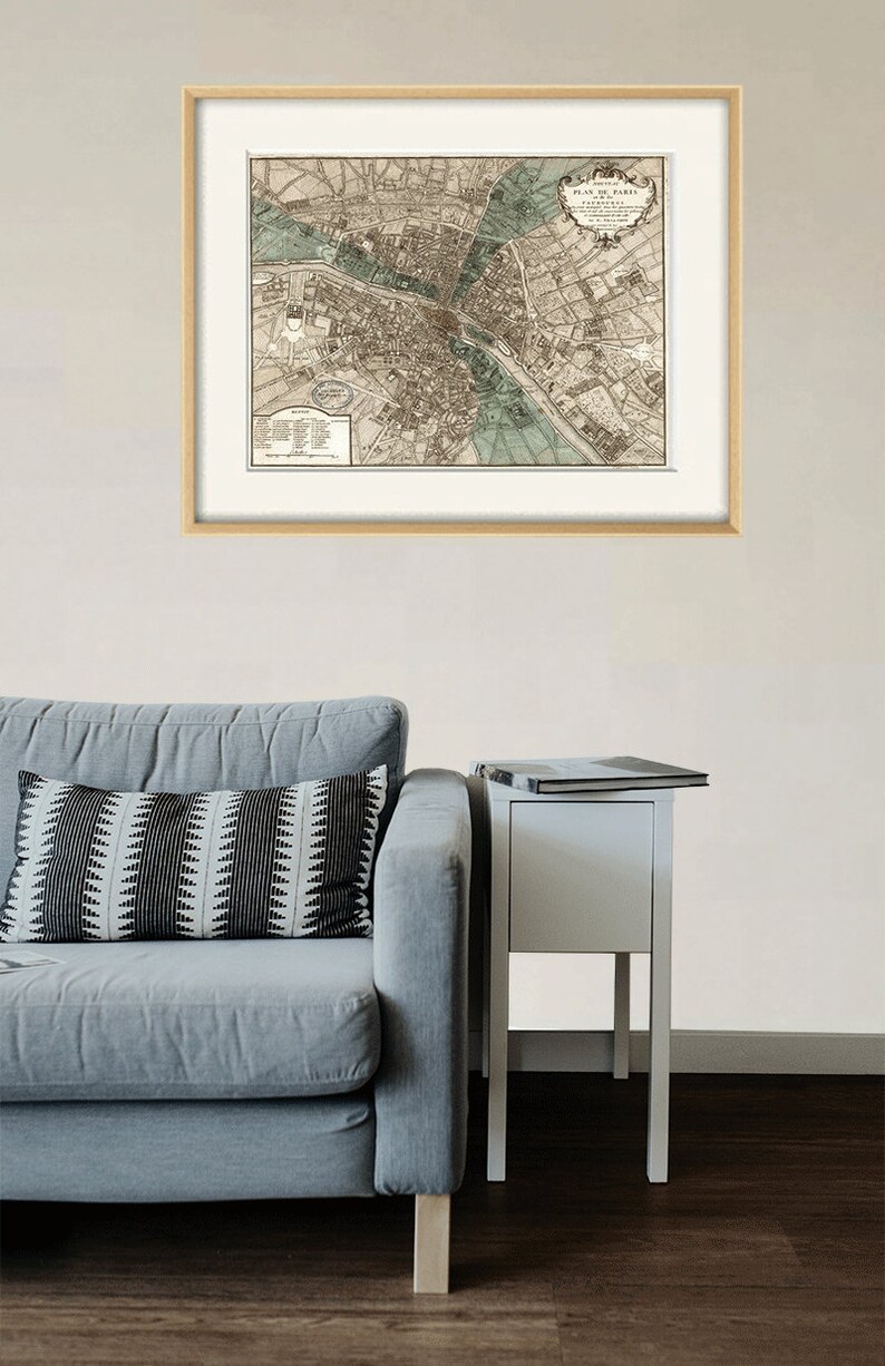 Paris map print map vintage old maps Antique map poster map decor home decor wall map France map Paris print old prints Paris wall decor image 7