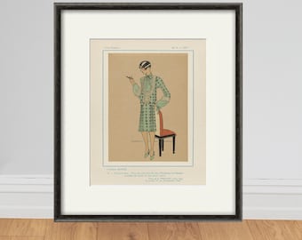 French Art Deco Fashion Print: Vintage Illustration Wall Art