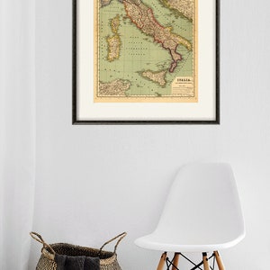 Italian map print map vintage old maps Antique map poster map wall home decor wall map italian print old prints italian decor large map image 6