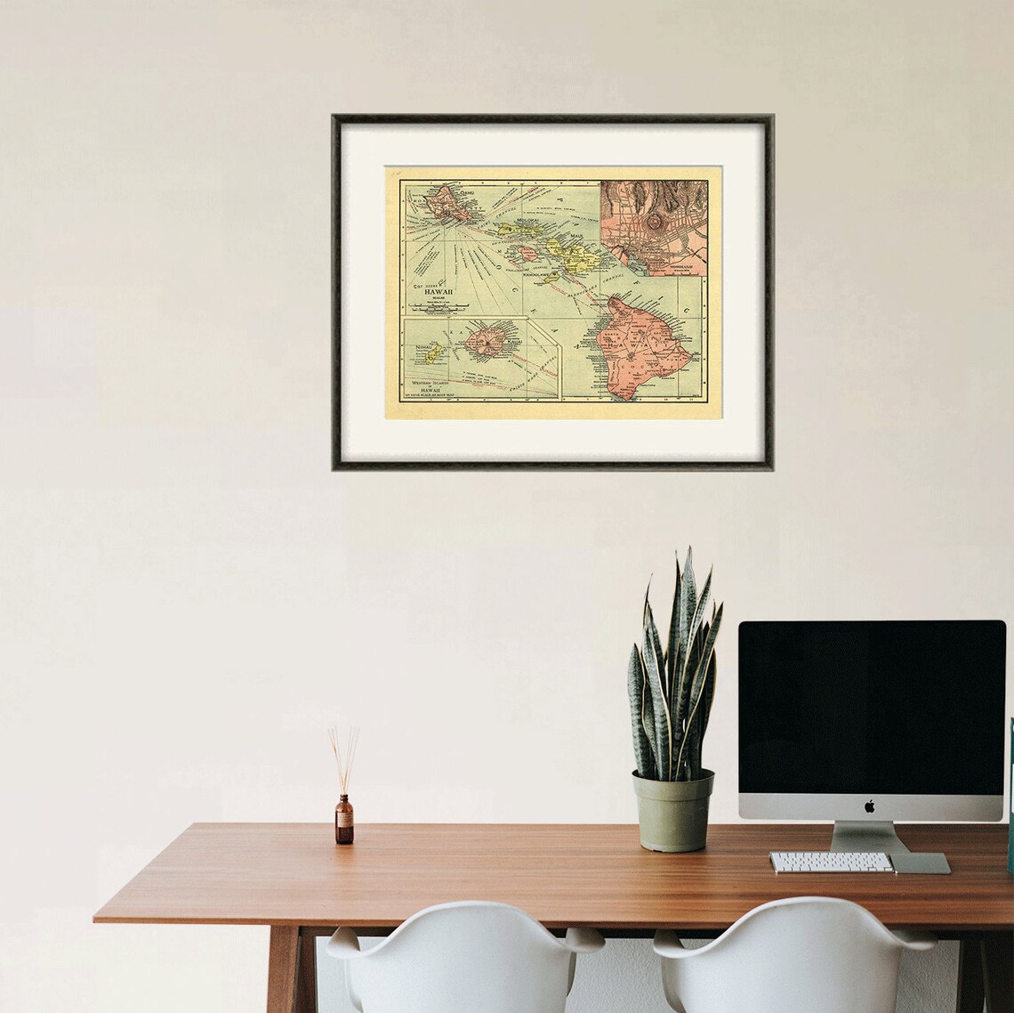 Hawaii Map Print Old Maps Antique Map Poster Map Wall Home | Etsy