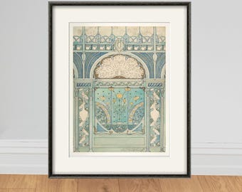 Vintage French Art Nouveau Poster: 1900s Antique Print