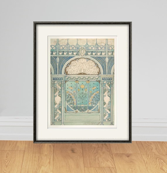 Vintage French Art Nouveau Poster: 1900s Antique Print