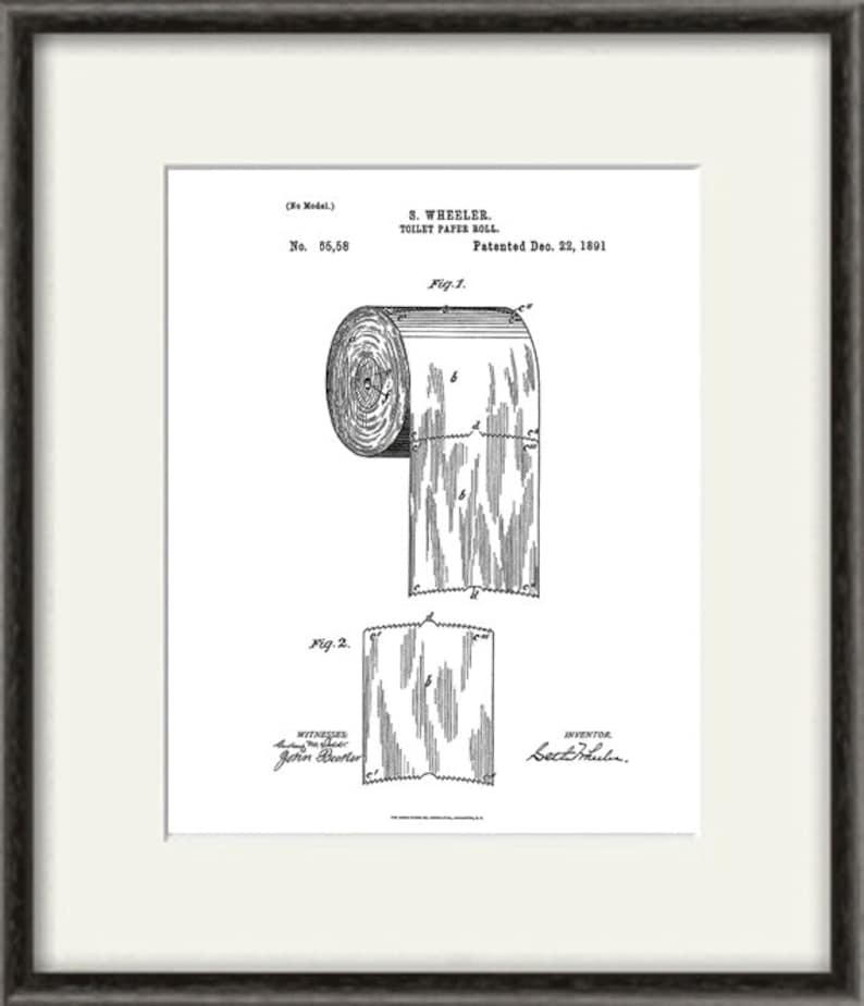 Toilet Paper Patent Art Print Bathroom Art Print Patent Poster - Etsy
