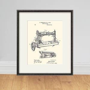 Sewing machine art Patent print sewing print patent poster sewing decor sewing art print Craft Room Decor sewing room decor Tailor gift