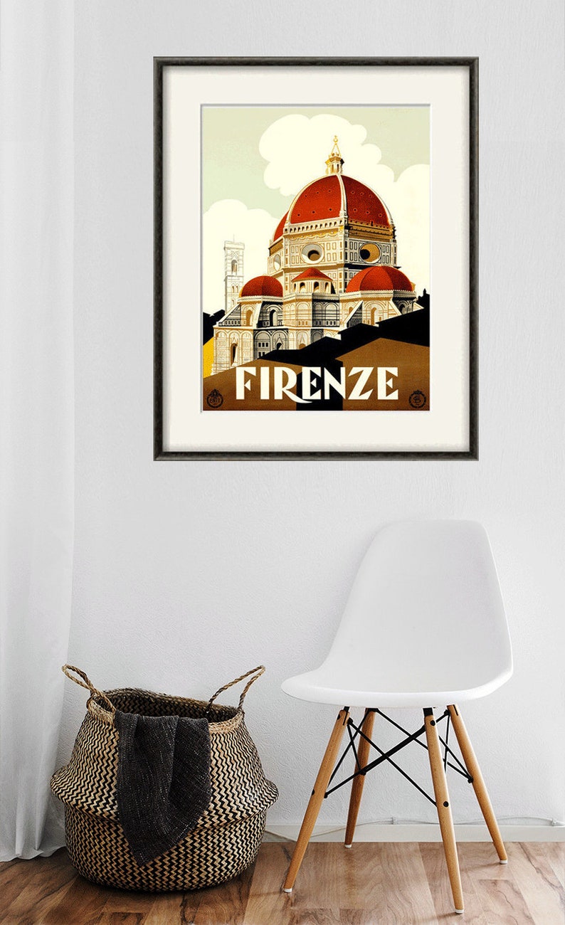 Florence Italy print antique wall travel print travel art print Wall poster art old prints home decor wall italian decor travel decor image 5