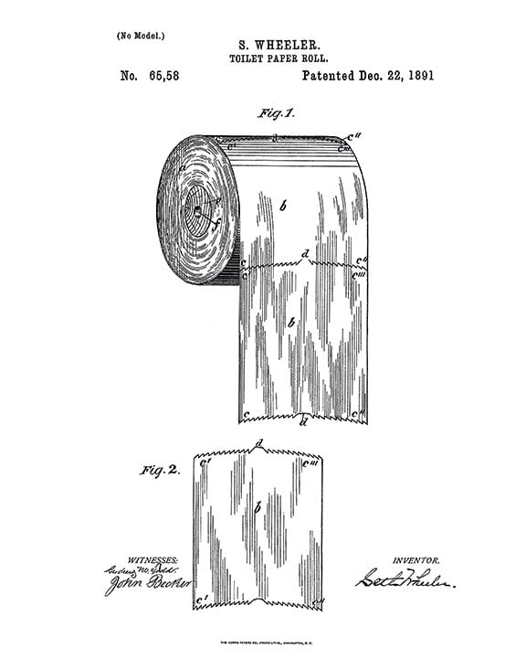 Toilet Paper Patent Art Print Bathroom Art Print Patent Poster | Etsy