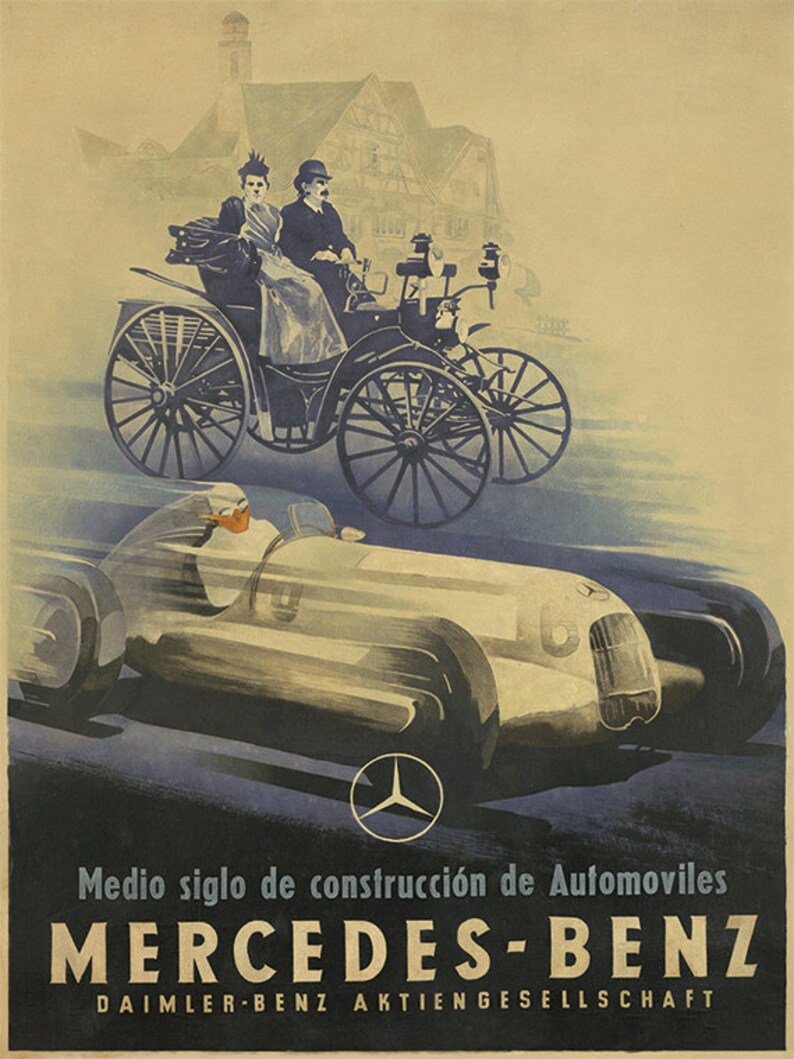 Mercedes Car print Antique prints car art home decor wall old prints Car wall decor old car art Wall poster art retro prints ad prints image 2