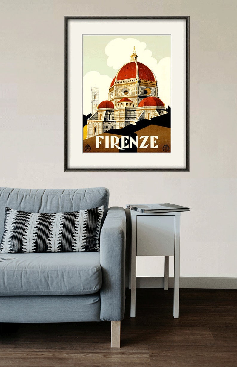 Florence Italy print antique wall travel print travel art print Wall poster art old prints home decor wall italian decor travel decor image 7