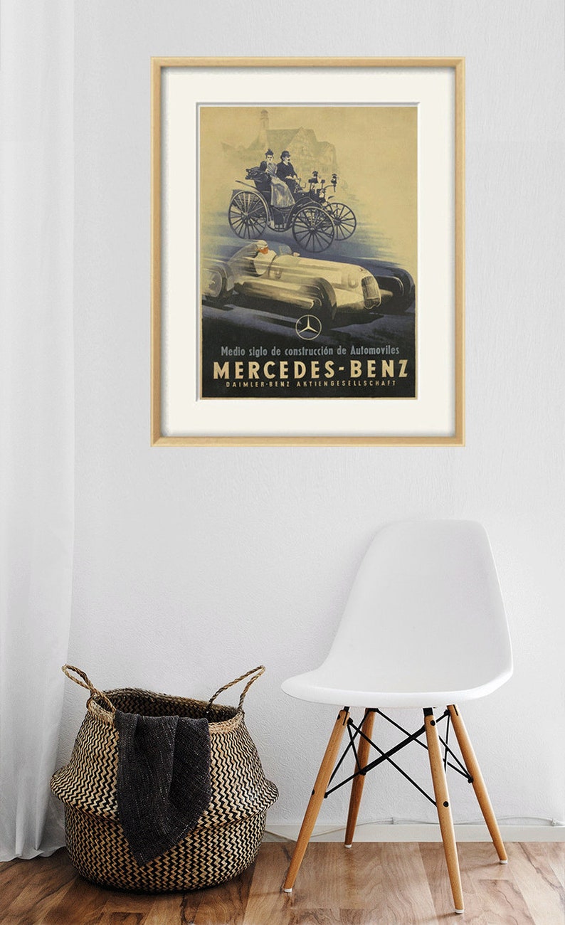 Mercedes Car print Antique prints car art home decor wall old prints Car wall decor old car art Wall poster art retro prints ad prints image 6