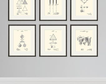 Lámina artística de patente de billar vintage: juego de 4 para decoración de sala de juegos