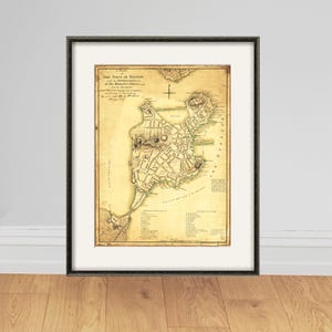 Boston map print map vintage old maps Antique prints poster map decor home decor wall map city Boston wall art old prints map wall art