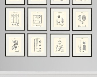 ヴィンテージ野球特許アートプリント：スポーツ壁装飾