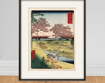 Stampa artistica giapponese su legno di Utagawa Hiroshige: poster antico migliorato