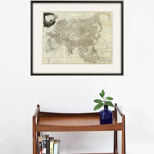 Asia map print map vintage old maps Antique prints poster map wall decor home decor wall map art large map old prints Asia map vintage