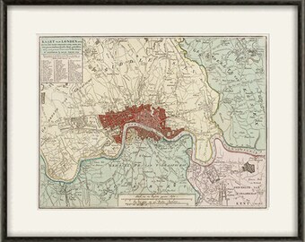 Antique London map print map vintage old maps Antique map Antique London map print map vintage old maps Antique map