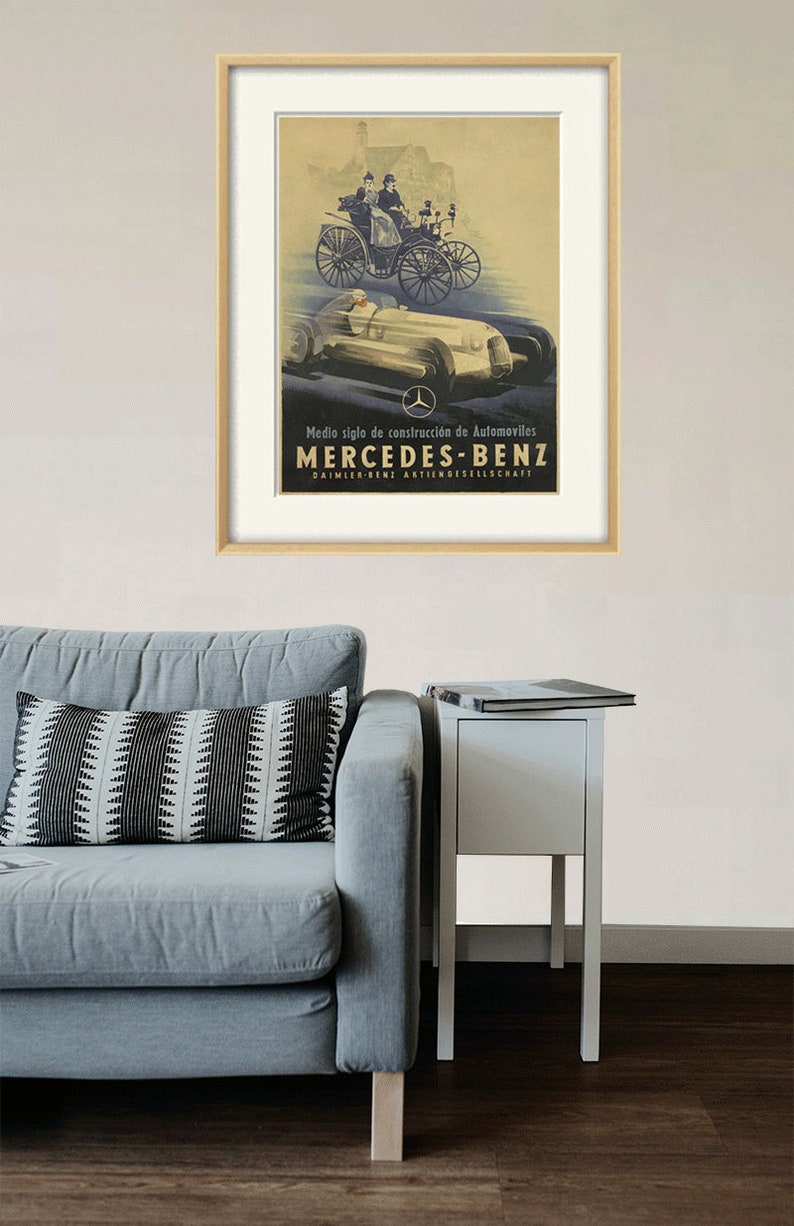 Mercedes Car print Antique prints car art home decor wall old prints Car wall decor old car art Wall poster art retro prints ad prints image 7