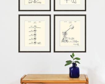 Vintage Drum Patent Art Print: Music Room Wall Decor