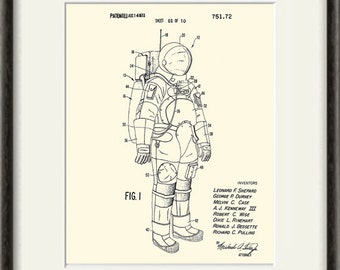 Space Suit print patent art print Wall poster art Space Wall Art NASA art print Astronaut art print poster space art print vintage wall art
