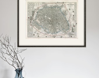 オリジナル 1929 年パリ地図 - フランスのパレシア地図 オリジナル 1929 年パリ地図 - フランスのパレシア地図
