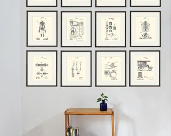 Vintage Doctor's Patent Art Print: Medical Wall Decor Set of 12