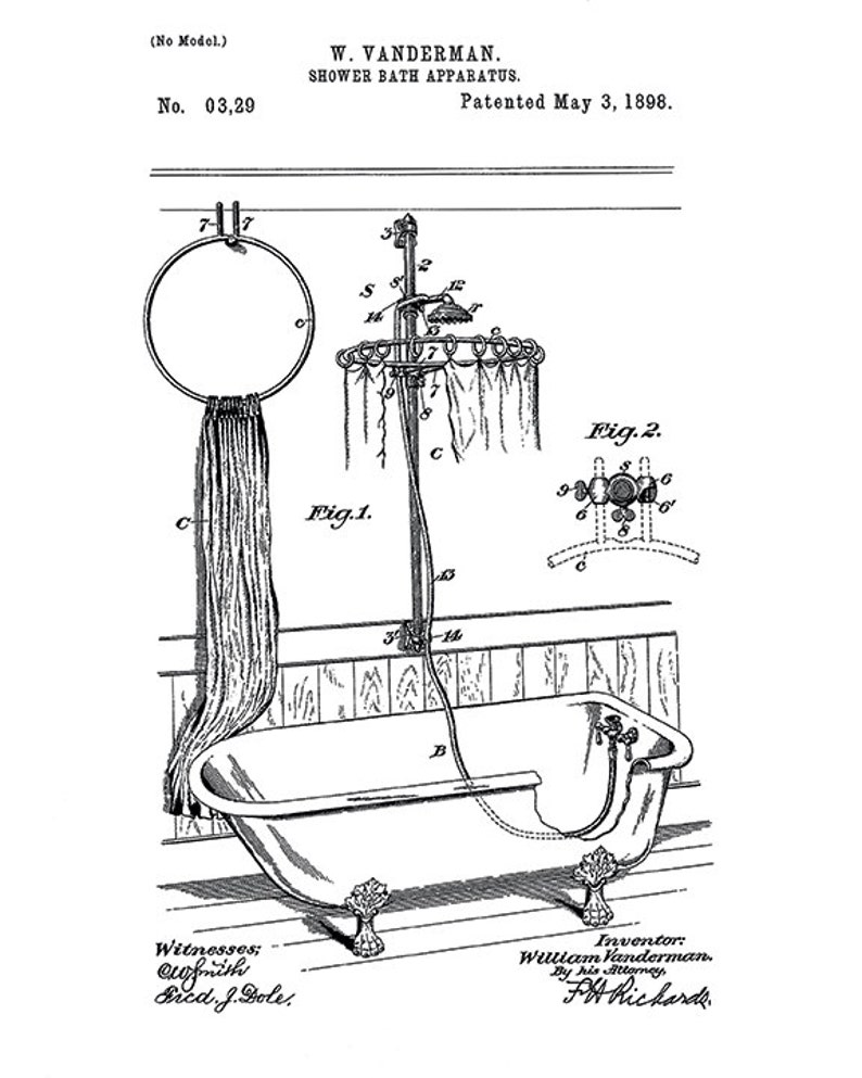 Bathroom Patent Art Print Bathroom Art Print Patent Poster - Etsy