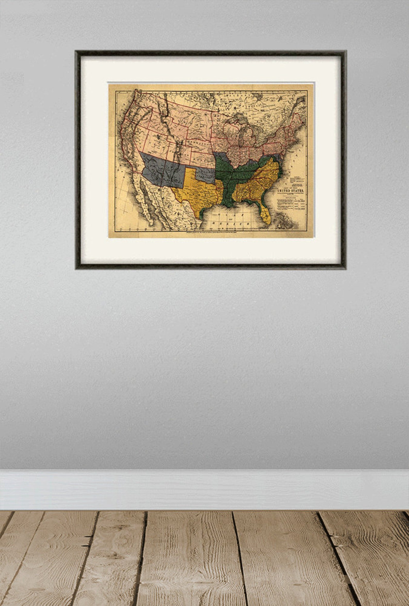 USA Map Print American Map Vintage Map Print Old Map Antique - Etsy