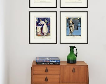 French Art Deco Fashion Print Set: Vintage Style Wall Art