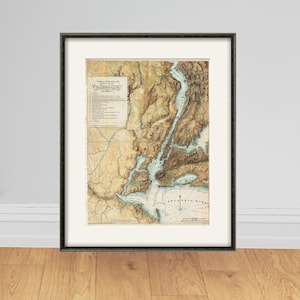 New York Manhattan art print map  vintage old maps Antique prints poster map decor home decor wall  map city old prints New York City map