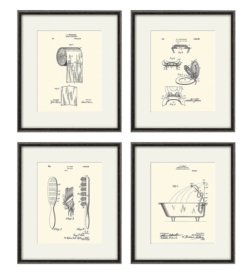Bathroom Patent Art Print Bathroom Art Print Patent Poster | Etsy