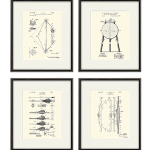 Archery Bow Patent Print Set: Vintage Sports Wall Art
