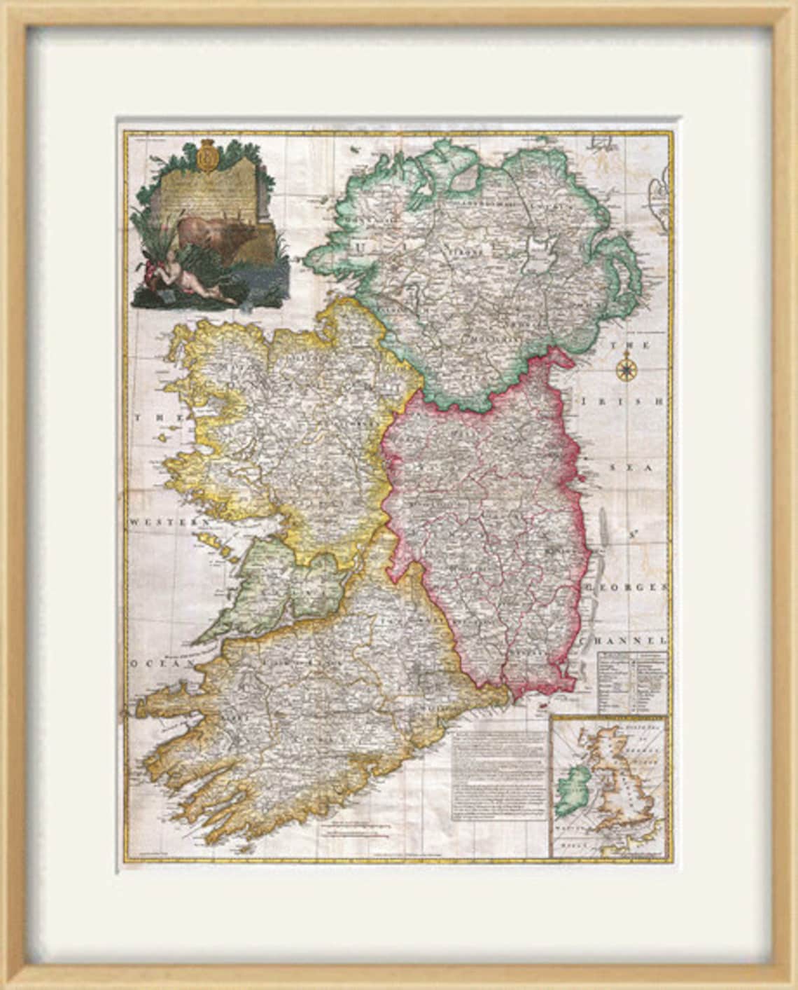 Ireland map print map vintage old maps Antique map poster map | Etsy