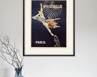 Antique Bicycle Print: 1890s French Advertising Poster