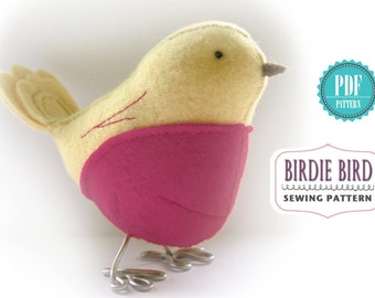 Bird Sewing PATTERN - Pin Cushion - PDF