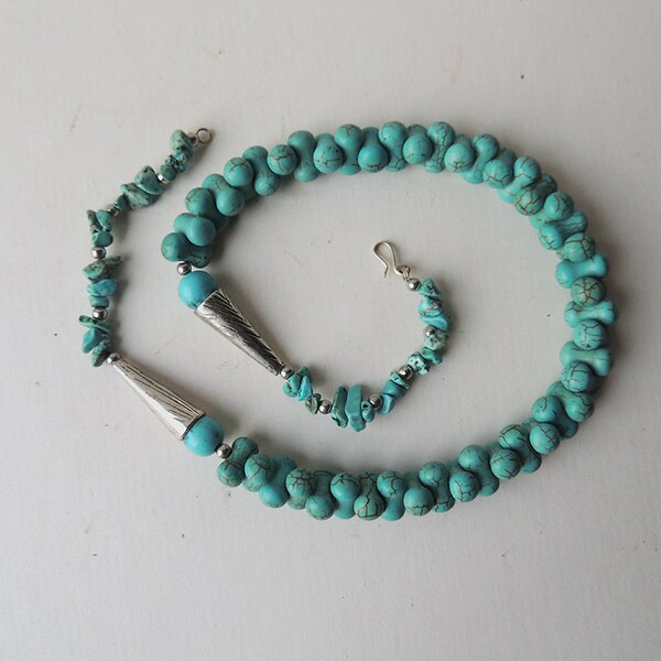 Hawlite Teal Blue Necklace