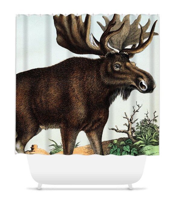Shower Curtain Home Decor Bathroom Decor Grande Moose Etsy
