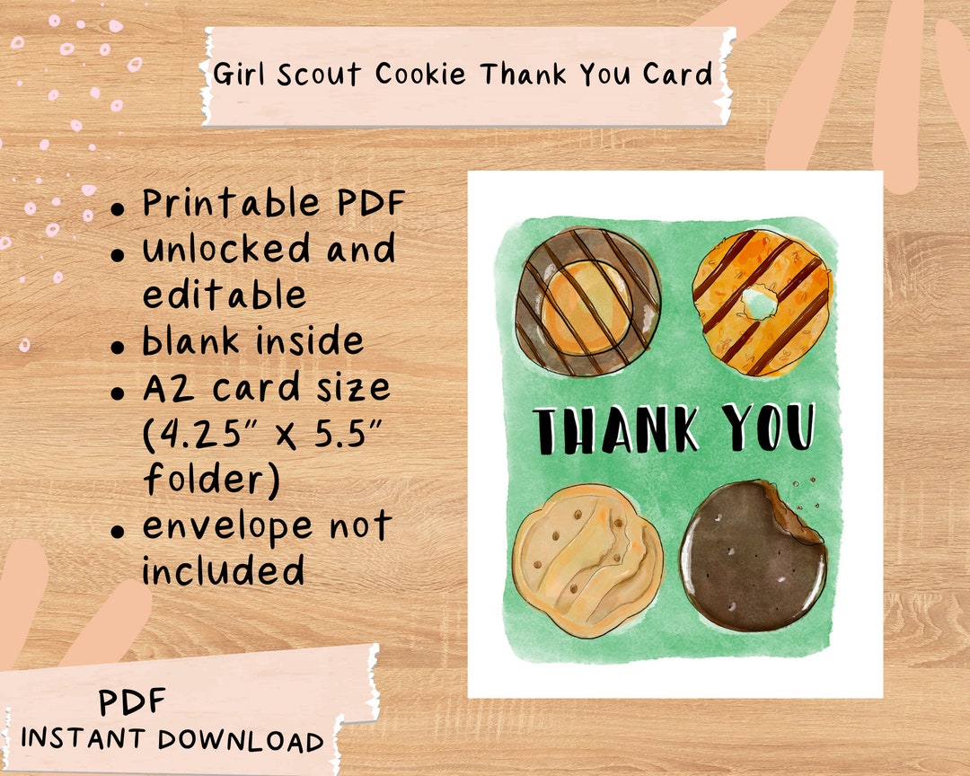 Girl Scout Printable Thank You Card for Cookie Sales! - Etsy girl-scout-printable-thank-you-card-for-cookie-sales-etsy